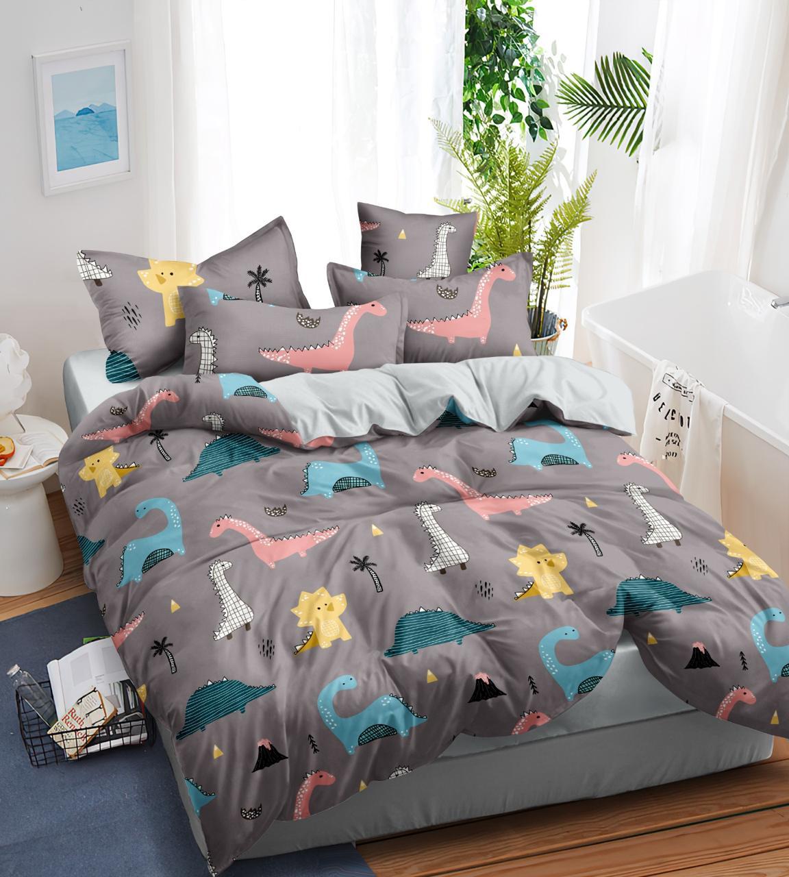 Pitambra Rich Cotton Wrinkle Free Soft Hypoallergenic Bed Sheet | Cartoon Printed Single Bedsheets for Kids with 1 Pillow Cover (60x90 Inches) Sea Horse